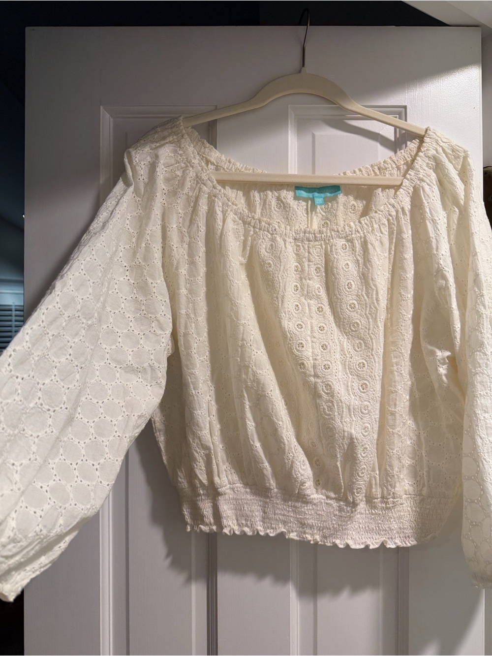 Melissa Odabash Eyelet Peasant Top